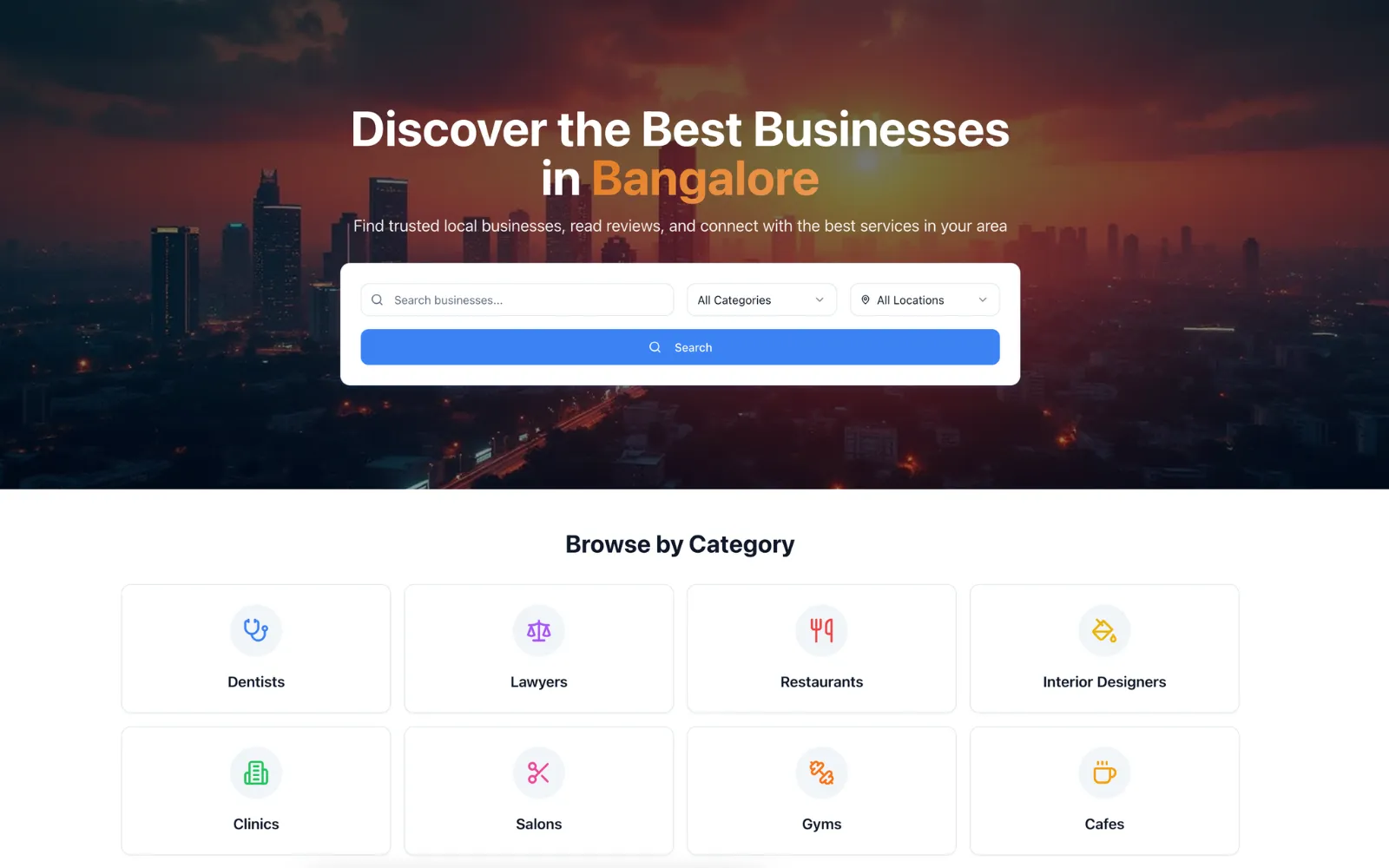 Local business directory web design