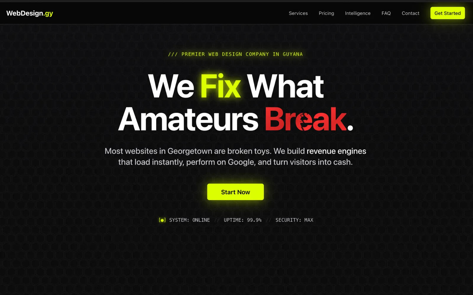 Web design agency website